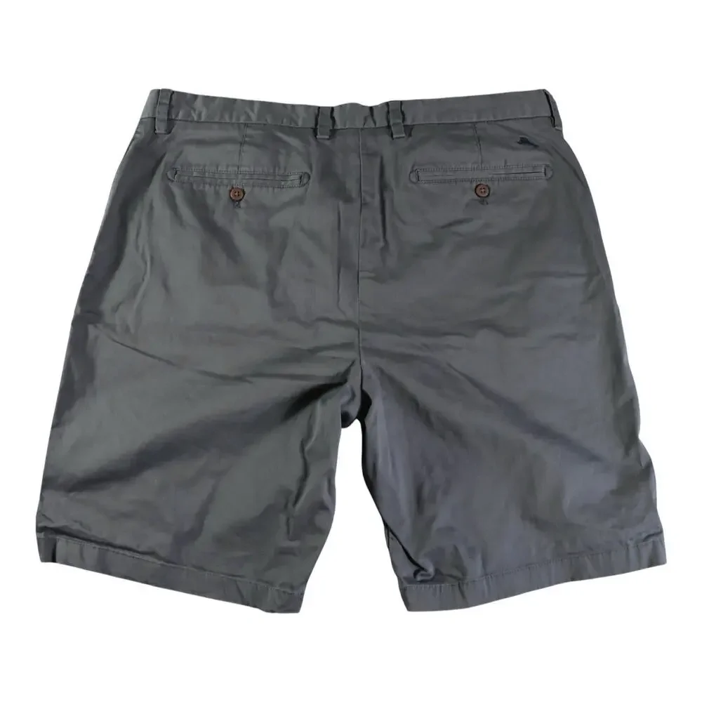 Tommy Bahama Gray Chino Shorts Men’s Size 40 Flat Front Casual Stretch Golf